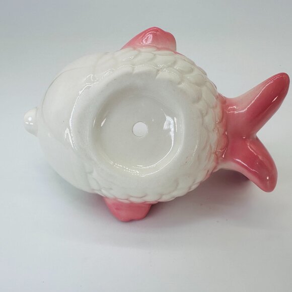 NEW Whimsical Ceramic Fish Succulent Planter – Blue Eyes & Pink Fins - Picture 6 of 9